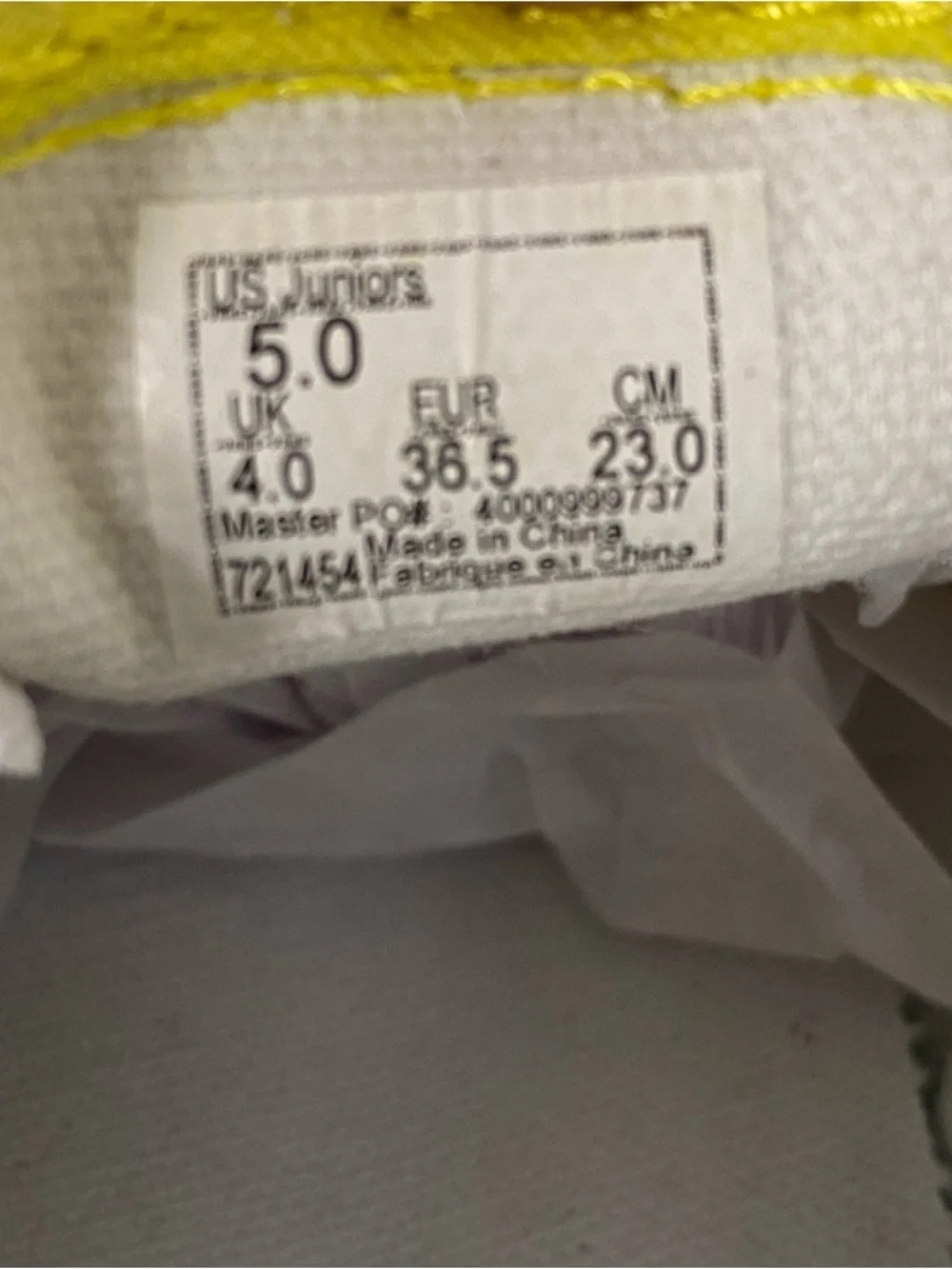 Vans Glitter Neon Slip On Sneaker Shoes Junior 5‎ Womens 6.5 Yellow White NEW